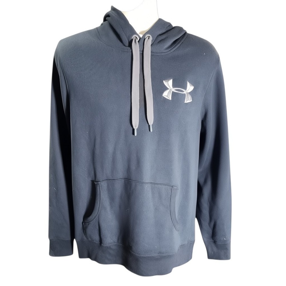 Under Armour Storm Men's Large Black Pullover Hoodie Sweatshirt Loose Fit Logo